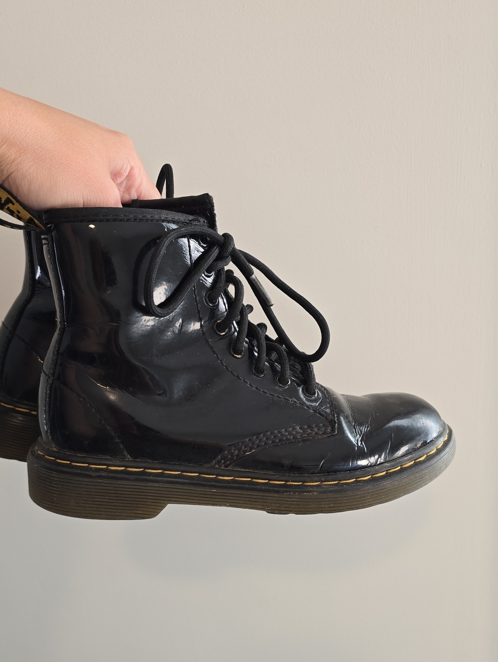 Dr Martens Junior 1460 Leather Patent Combat Boots